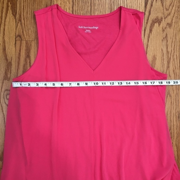 Soft Surroundings Amalfi Lipstick Pink Sleeveless V-neck Pullover Midi Dress - Picture 11 of 16